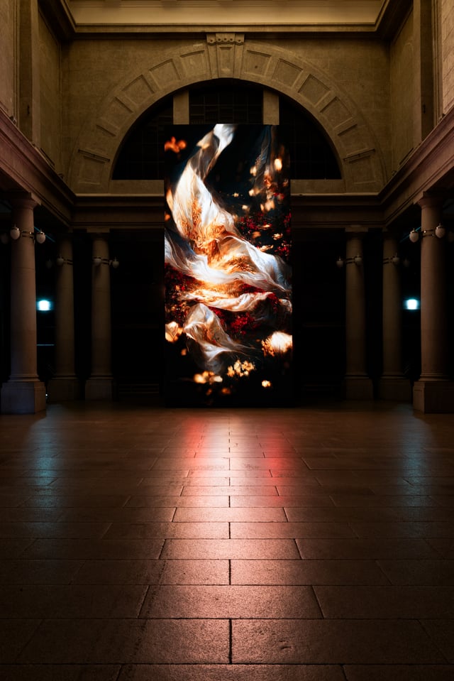 Boundaries by Memo Akten and Katie Hofstadter, installation view at UnfoldX, Seoul, South Korea. Image ⓒSFAC, 2024.